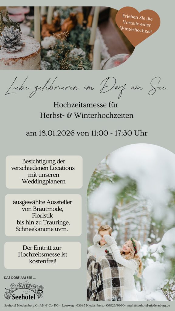 Flyer: Winter-Hochzeitsmesse: Niedernberger Seehotel - 18.01.2026